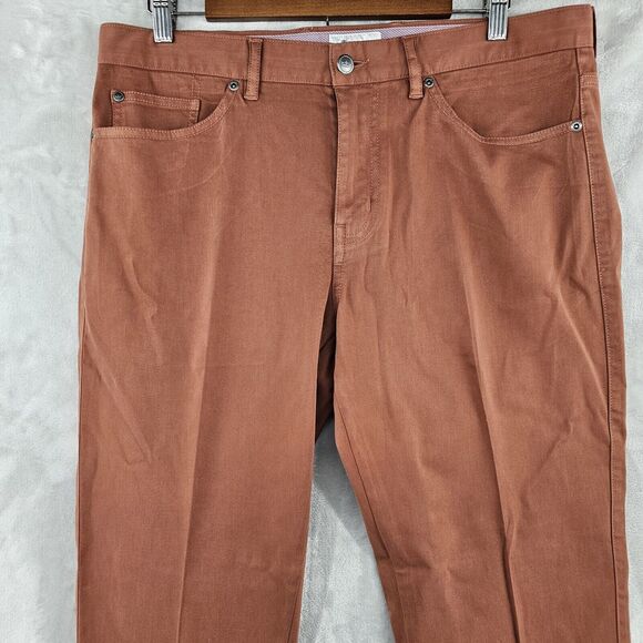 PETER MILLAR Crown Crafted 32x33 Spice Orange 5-Pocket Men's Chino Pants - Picture 2 of 6